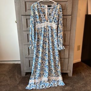 Blue Floral Maxi Dress